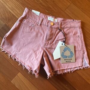 High-Waist Pink Denim Shorts